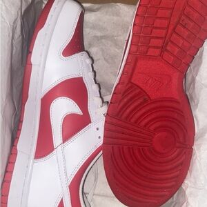 Nike Men's White and Red Sneakers